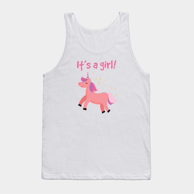 Cute Unicorn - It's A Girl Tank Top by smilingnoodles